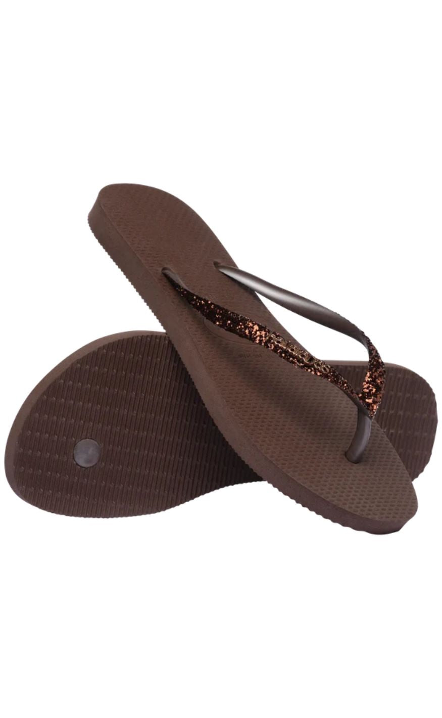 Havaianas Klipklapper / Sandal - Slim Glitter II - Dark Brown