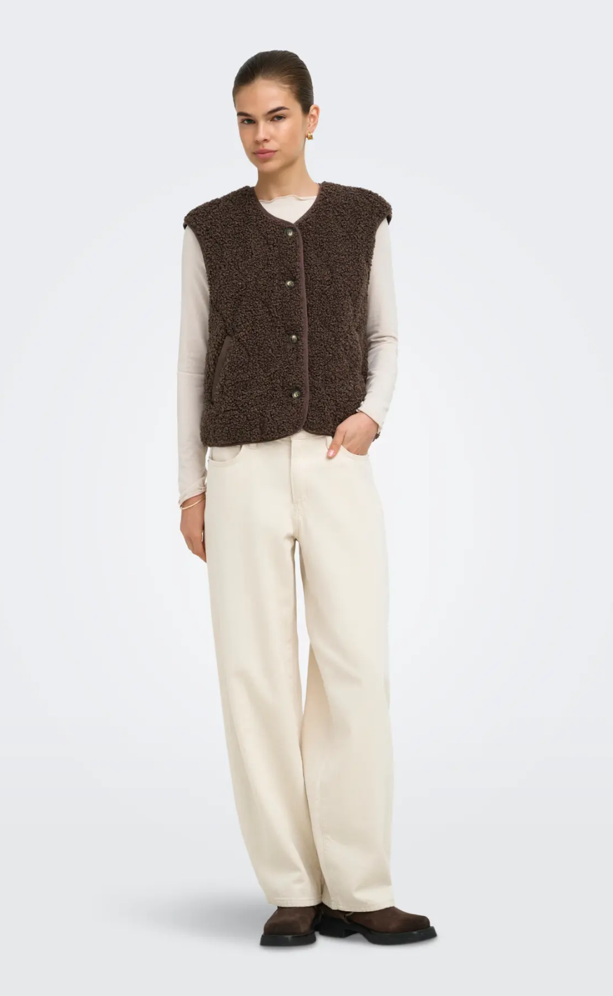 Only Vest - Ines Teddy CC OTW - Chocolate Martini