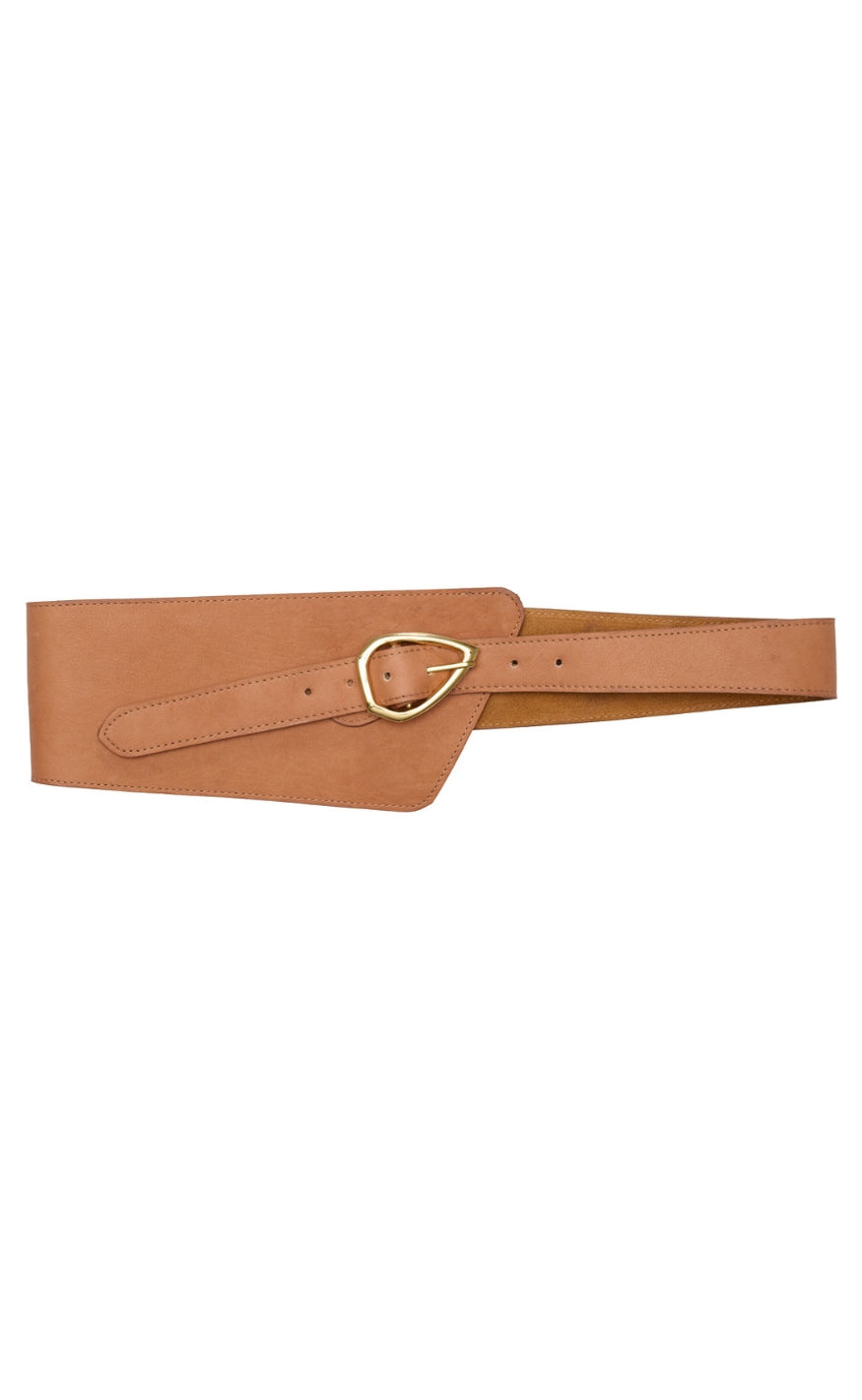 Tim & Simonsen Belte - Elle Wide - Cognac/Gold