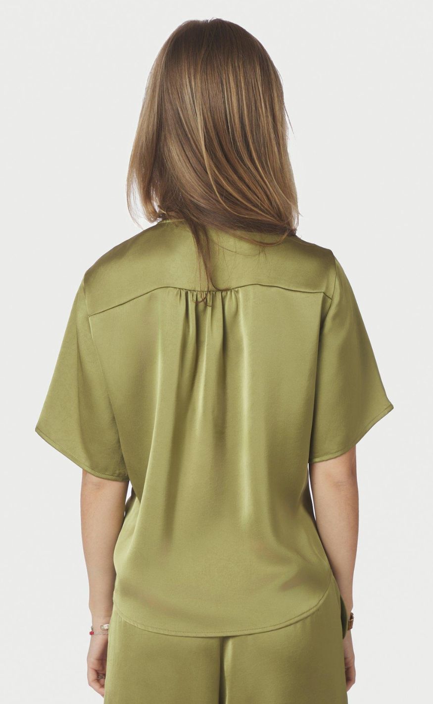 Neo Noir Bluse - Casadia Heavy Sateen - Sage Green