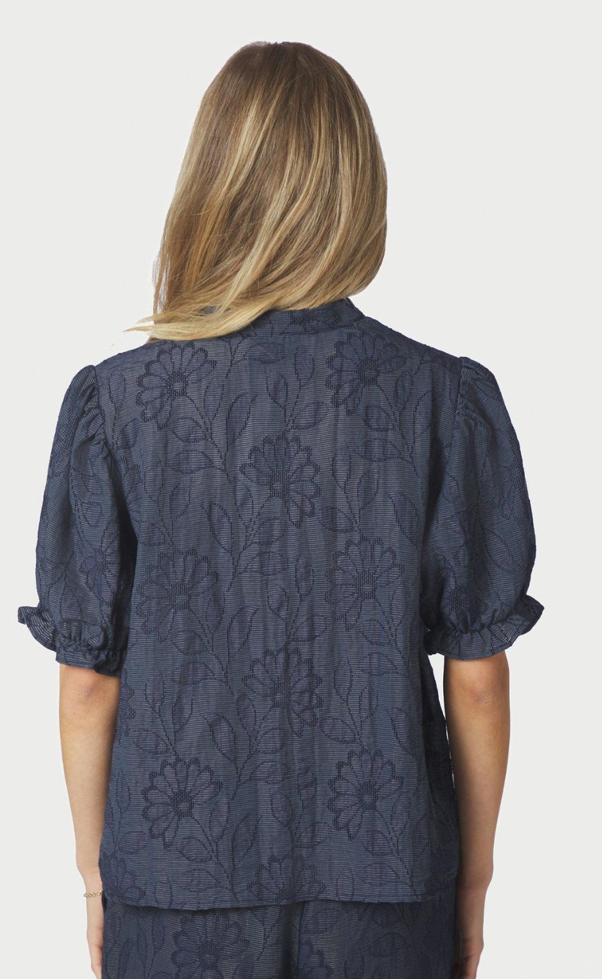Neo Noir Bluse - Zika Flower - Dark Blue