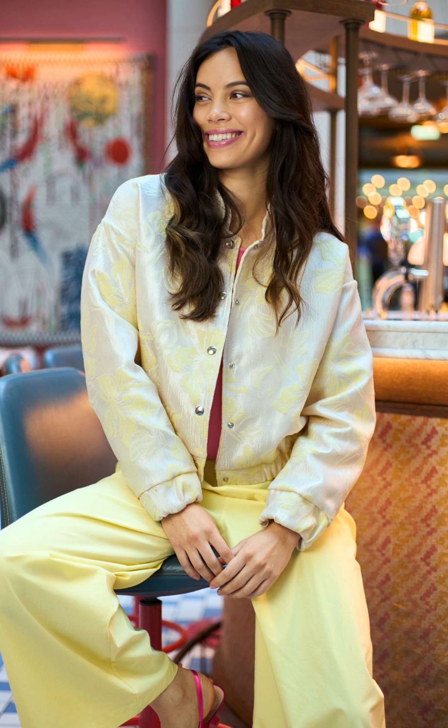 Black Colour Jakke - Jackline Bomber - Lt. Yellow