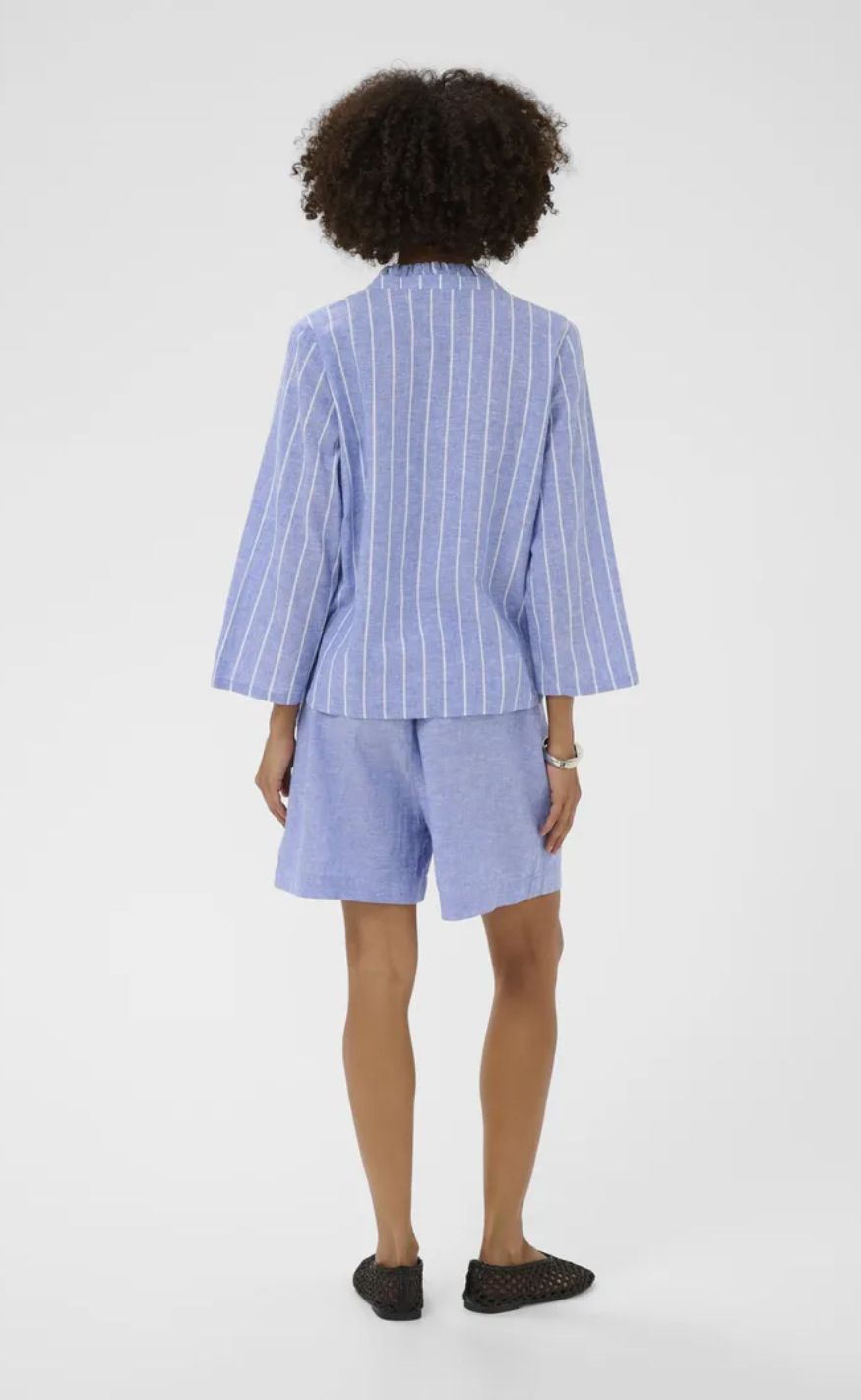 Culture Bluse - Arletty - Powder Blue/Gardenia Stripe