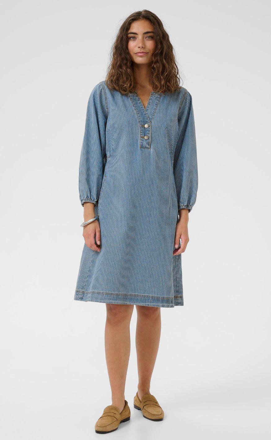Culture Kjole - Ayna - Blue/White Stripe
