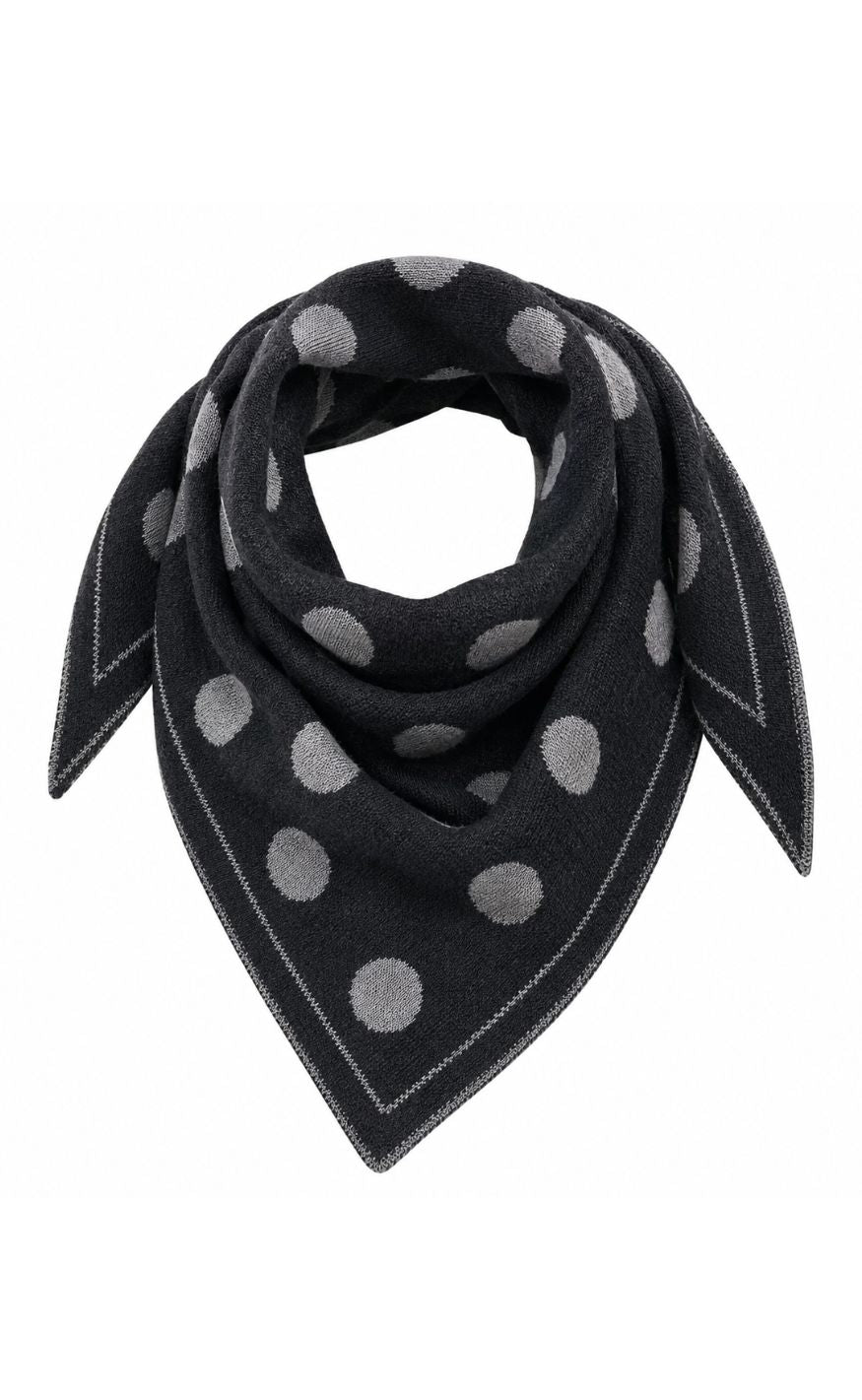 Say INA Copenhagen Skjerf - Sydney Dotted - Antracit W. Light Grey Dots