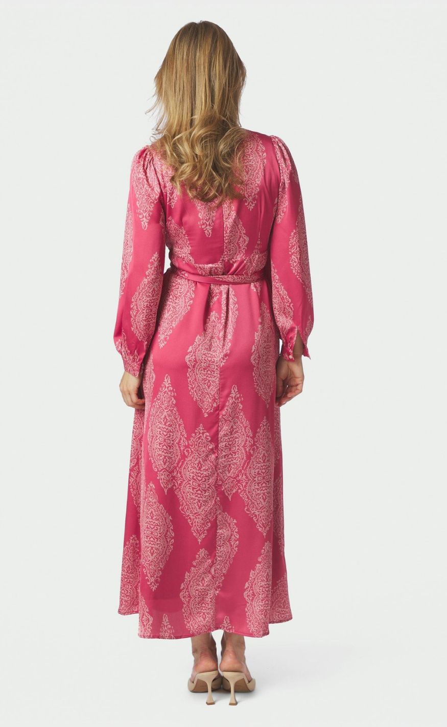 Neo Noir Kjole - Bretti Paisley Drop - Cherry Pink