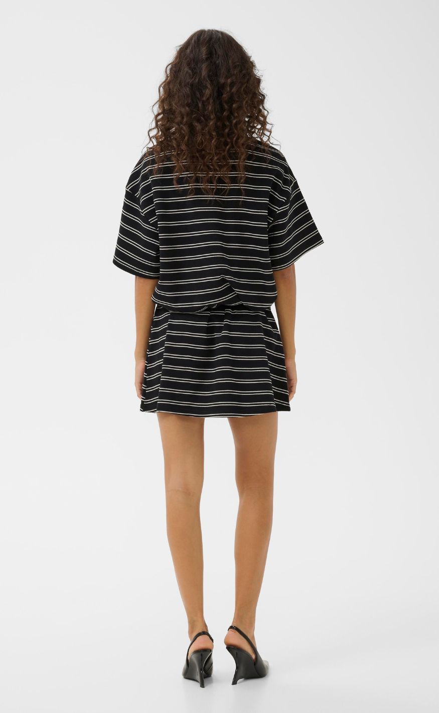 Gestuz Skjørt - Pilova Polo - Black White Striped
