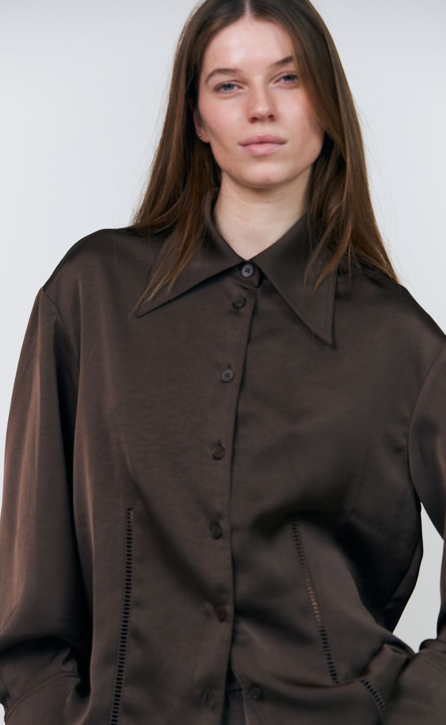 Lollys Laundry Skjorte - Sol - Dark Mokka