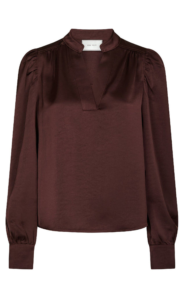 Neo Noir Bluse - Rosslyn Heavy Sateen - Burgundy