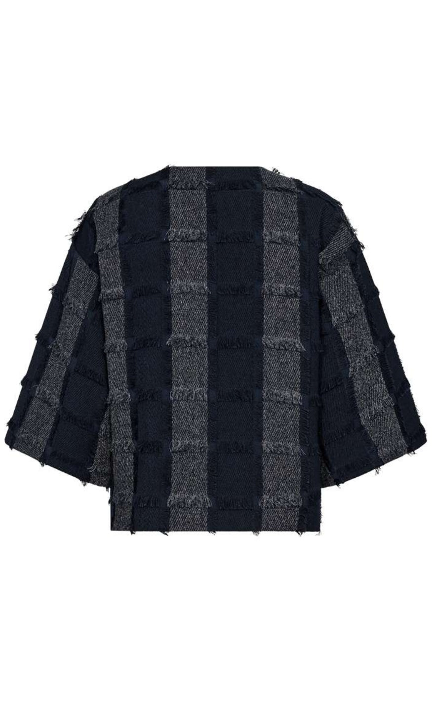 Freequent Jakke - Jolene - Navy Blazer w. Star Off-white