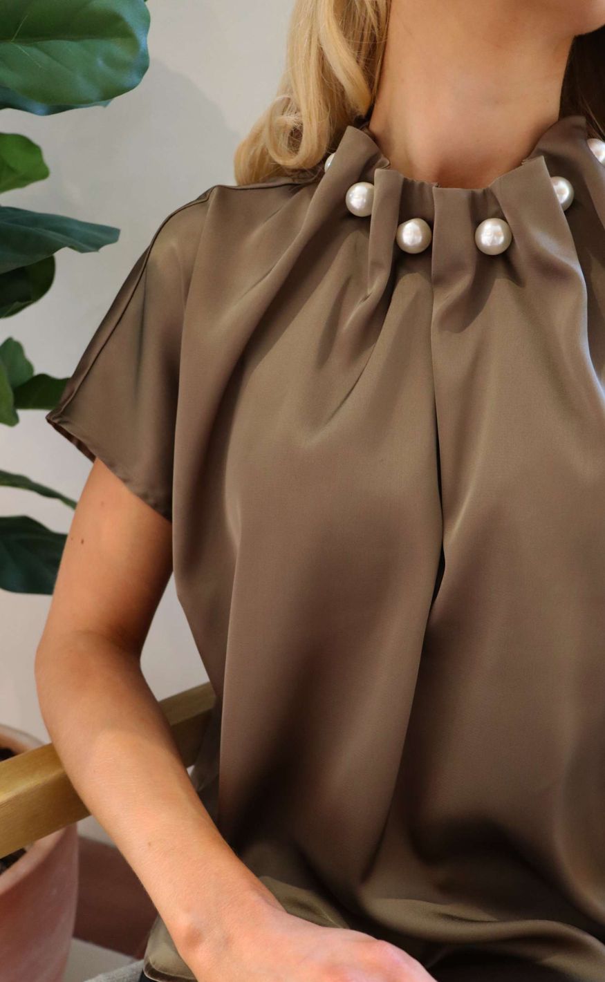 Liberte Bluse - Pip Pearl - Brown