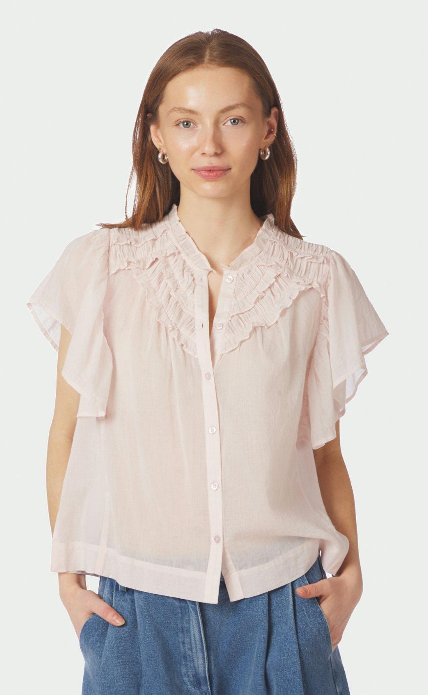 Neo Noir Topp - Vinsa S Voile - Light Pink