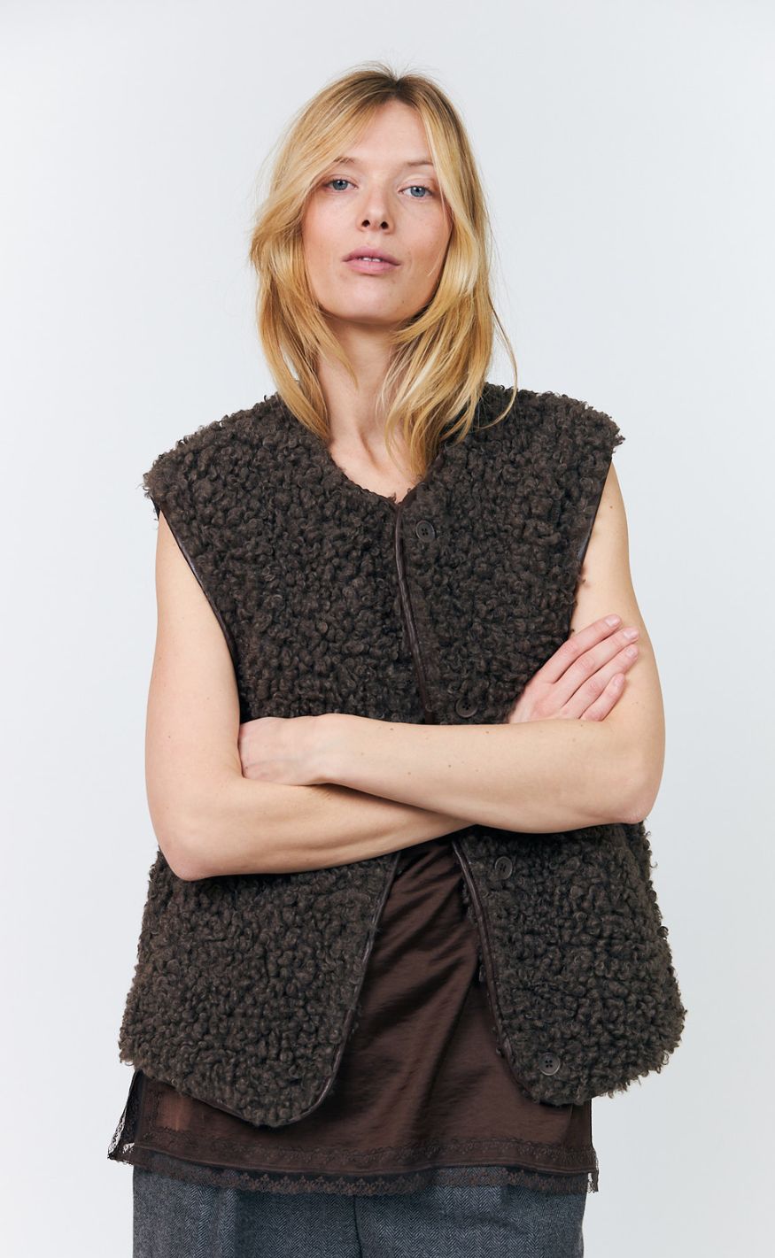 Lollys Laundry Vest - Vada - Dark Mokka