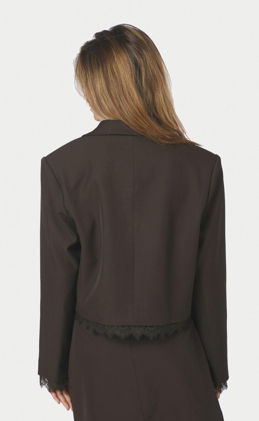 Neo Noir Blazer - Blythe Structure Lace - Dark Brown