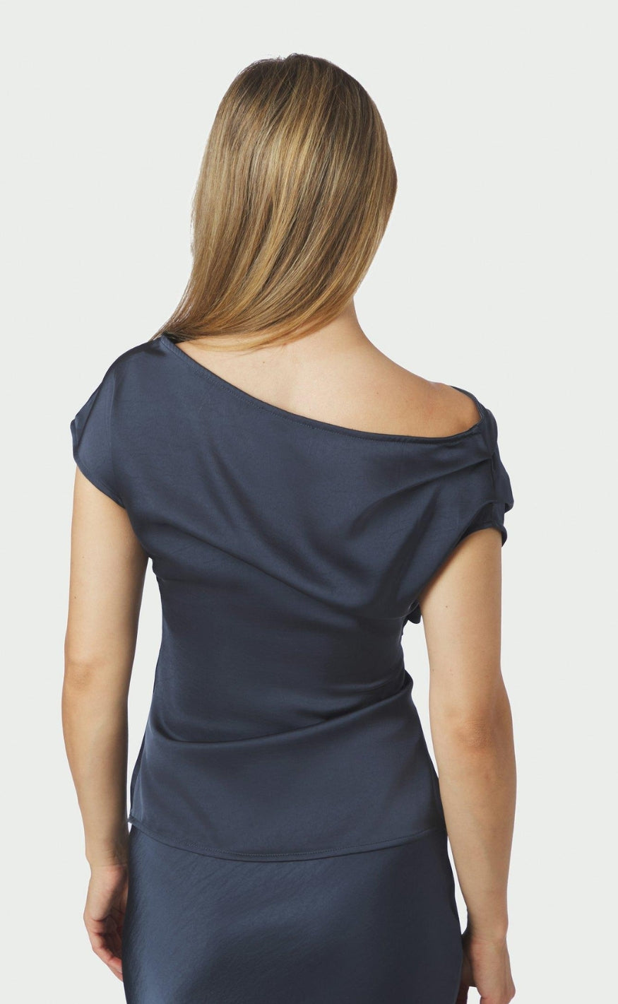 Neo Noir Topp - Mabelle Heavy Sateen - Midnight Blue
