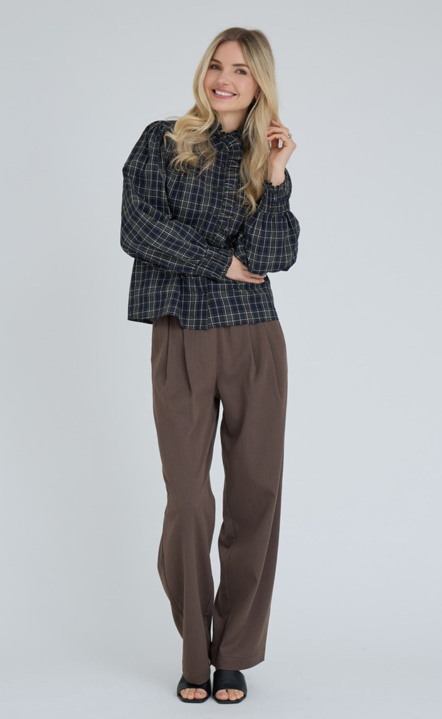 A-View Skjorte - Clova Check - Army/Black