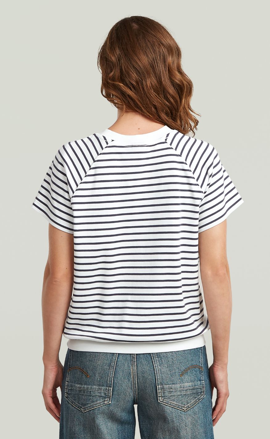G-STAR T-shirt - Raglan r t wmn - Lt Chalk/India Ink Stripe