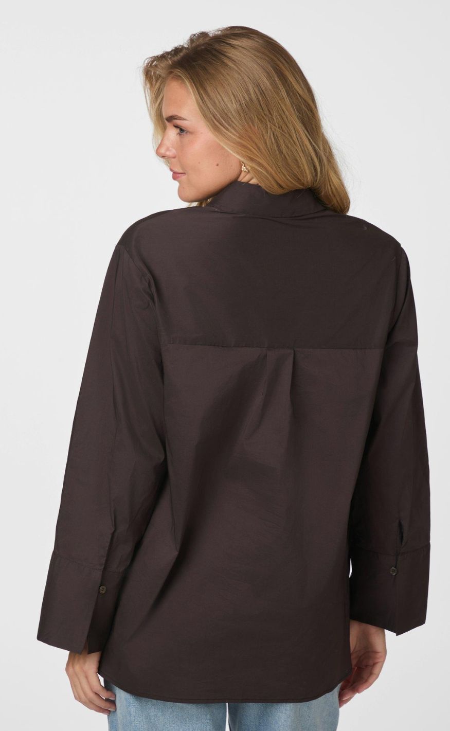 Neo Noir Skjorte - Dita Poplin - Chocolate Brown