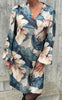 Say INA Copenhagen Kjole - Emily - Blue w. Colourful Flowers