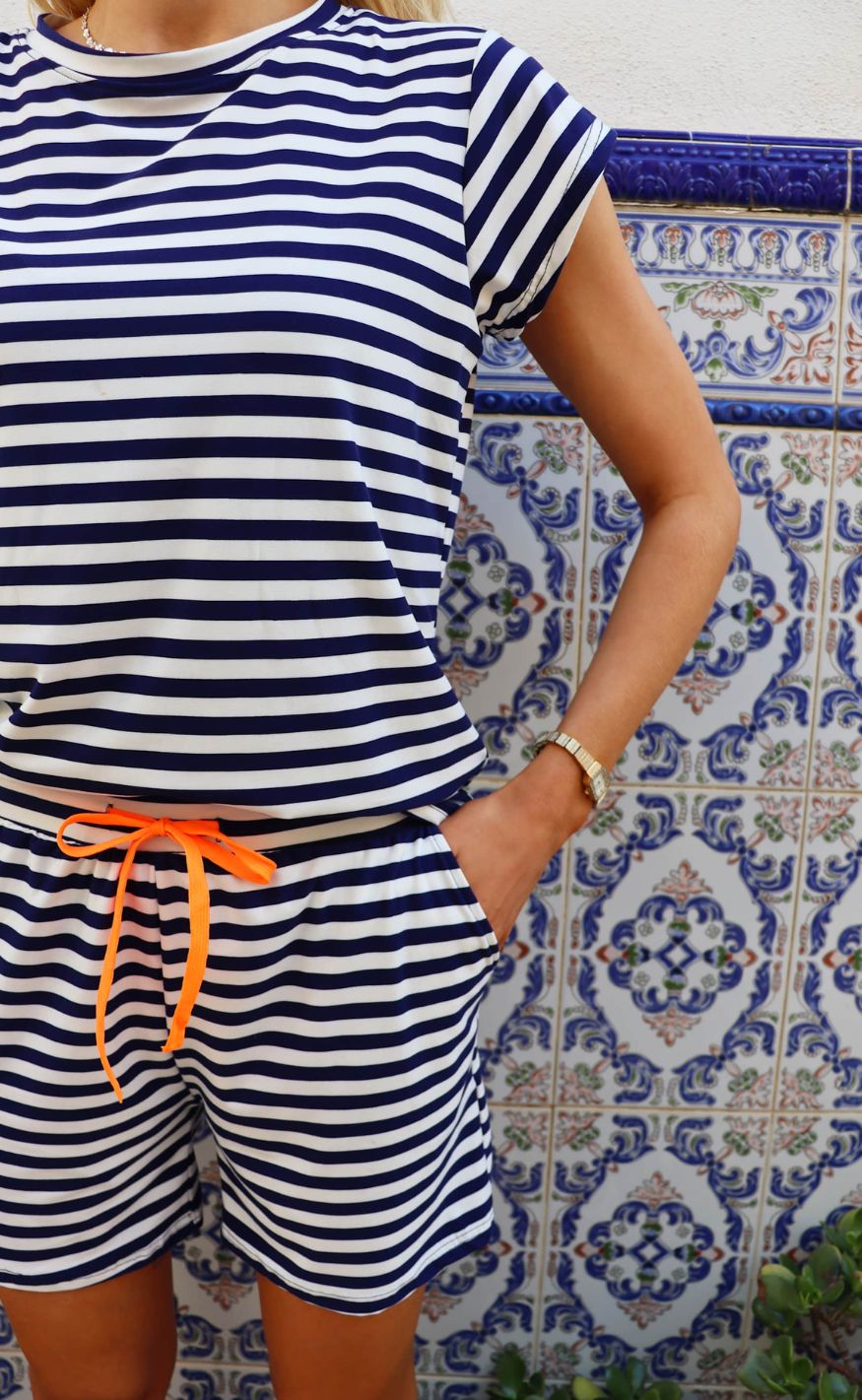 Liberté T-shirt - Alma U - Blue Creme Stripe