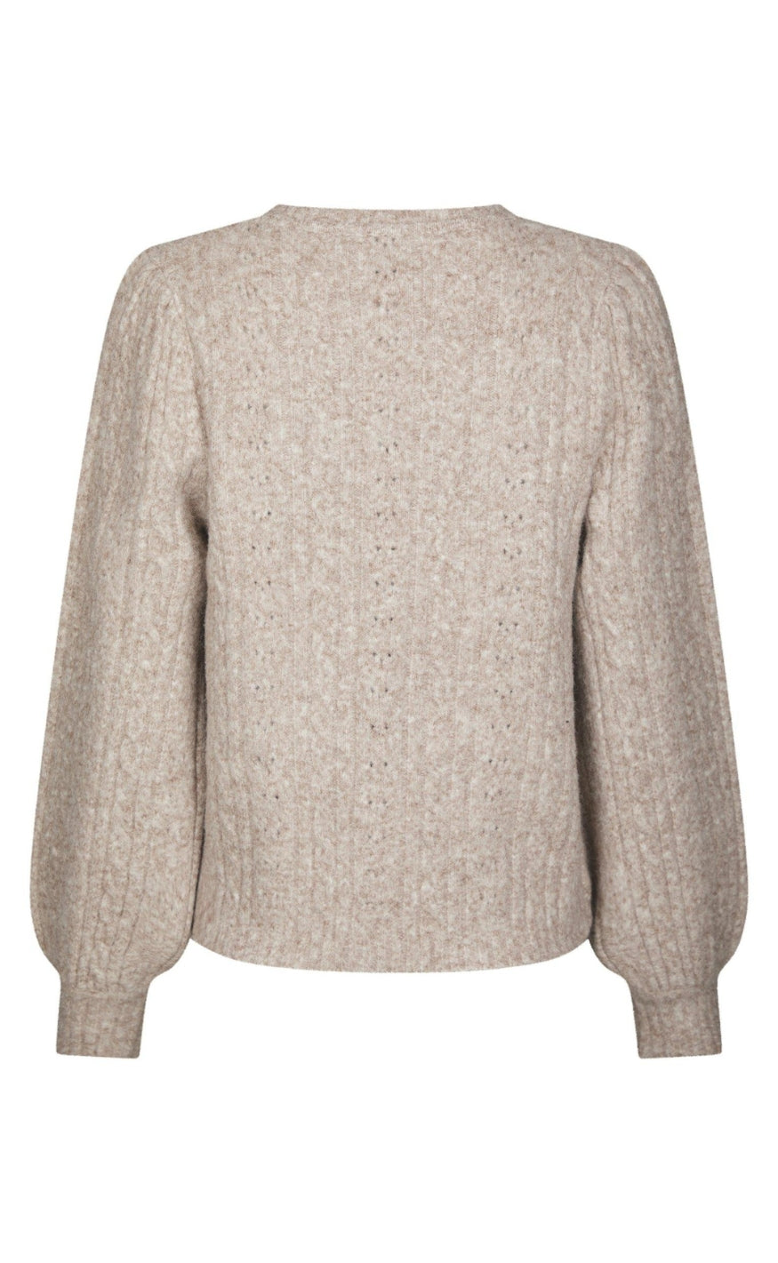 Neo Noir Cardigan - Koteas Cable Knit - Beige Melange