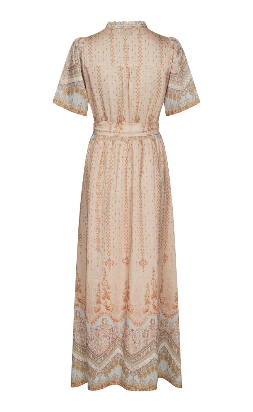 Neo Noir Kjole - Moviana Border - Flower Peach