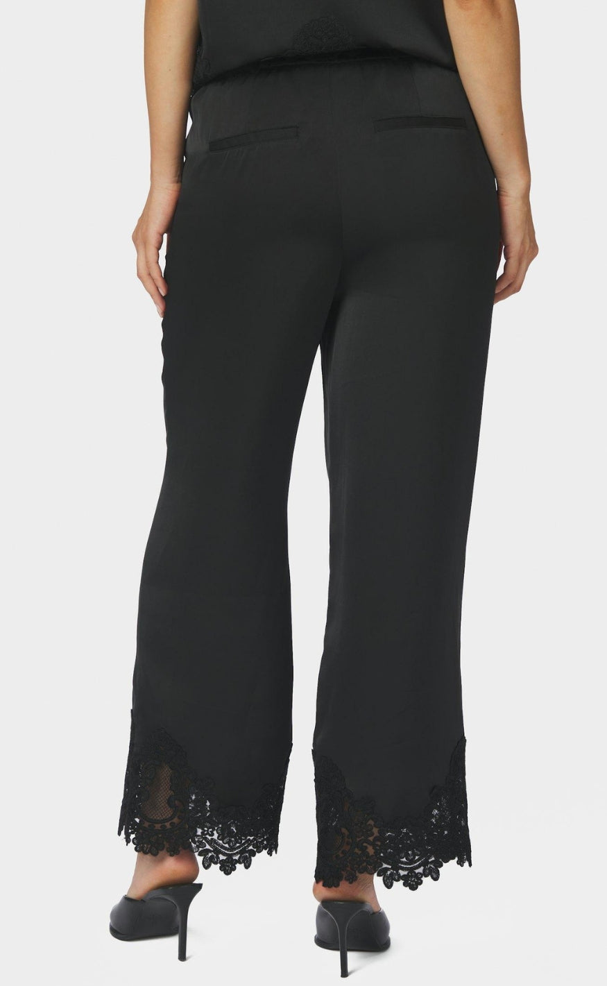 Neo Noir Bukser - Emery Heavy Sateen Lace - Black