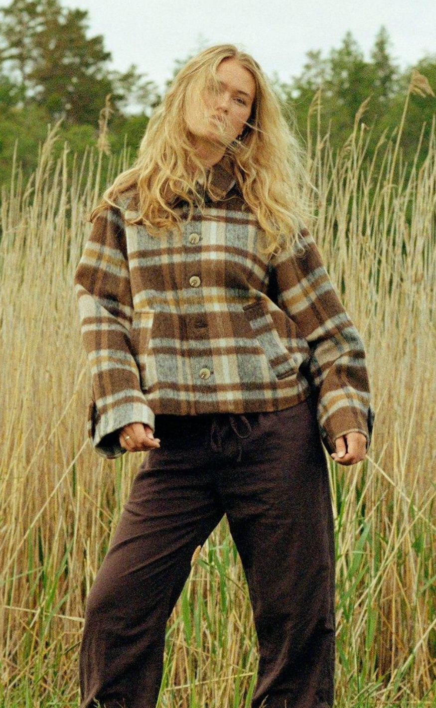 Neo Noir Jakke - Quinn Check - Camel