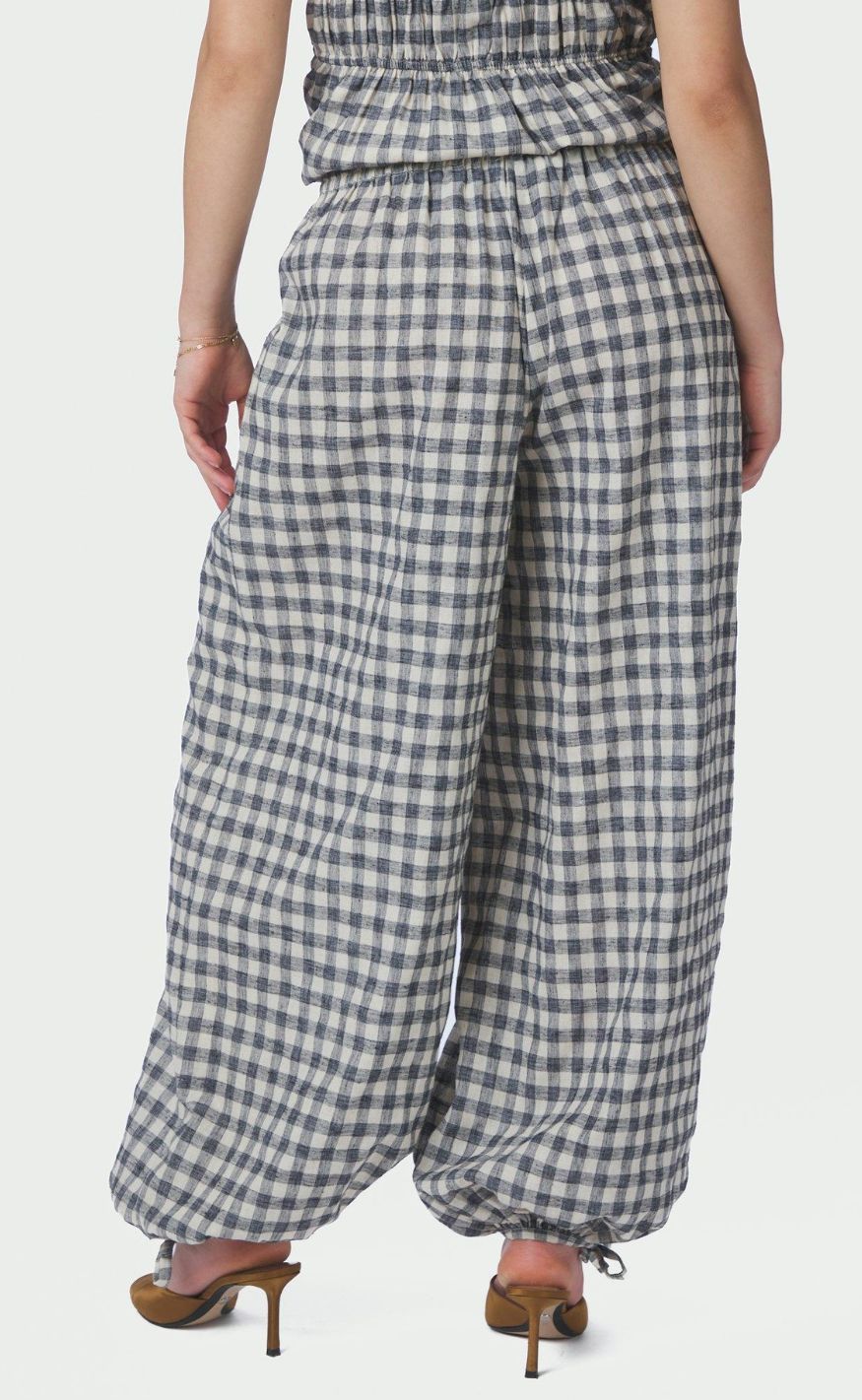 Neo Noir Bukser - Roxane Balloon Check - Black