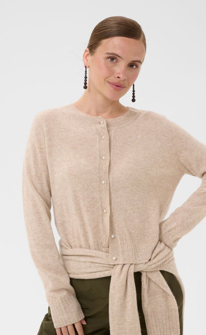 Culture Cardigan - Taia Arrow - Beige Melange