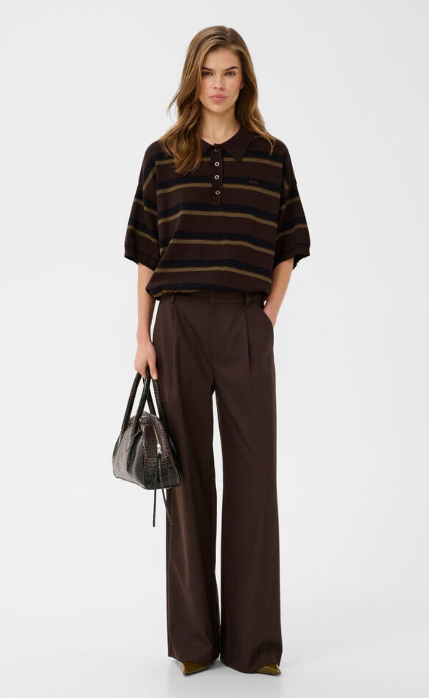 Gestuz Pullover - Taia SS - Mole/Black/Military Olive