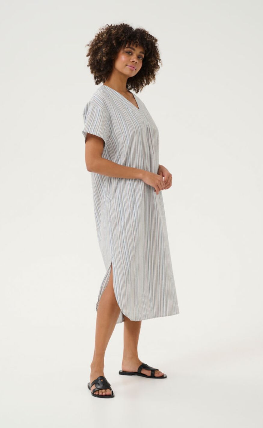 Culture Kjole - Twila - Blue Stripe