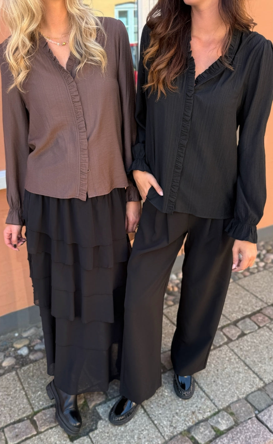 Say INA Copenhagen Bluse - Catja Button - Brown Viscose