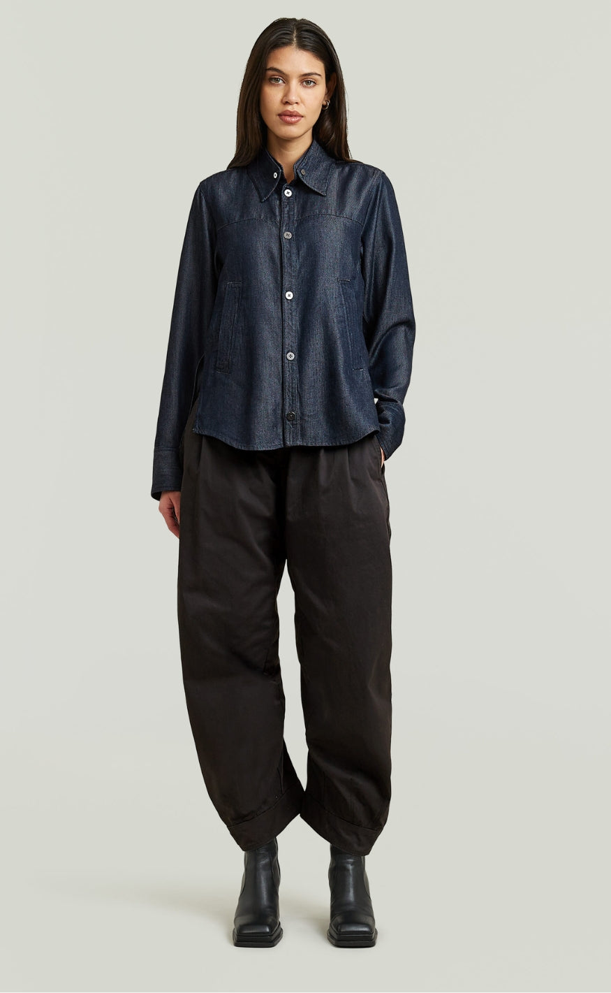 G-STAR Skjorte - Step Hem Pocket Wmn - Rinsed
