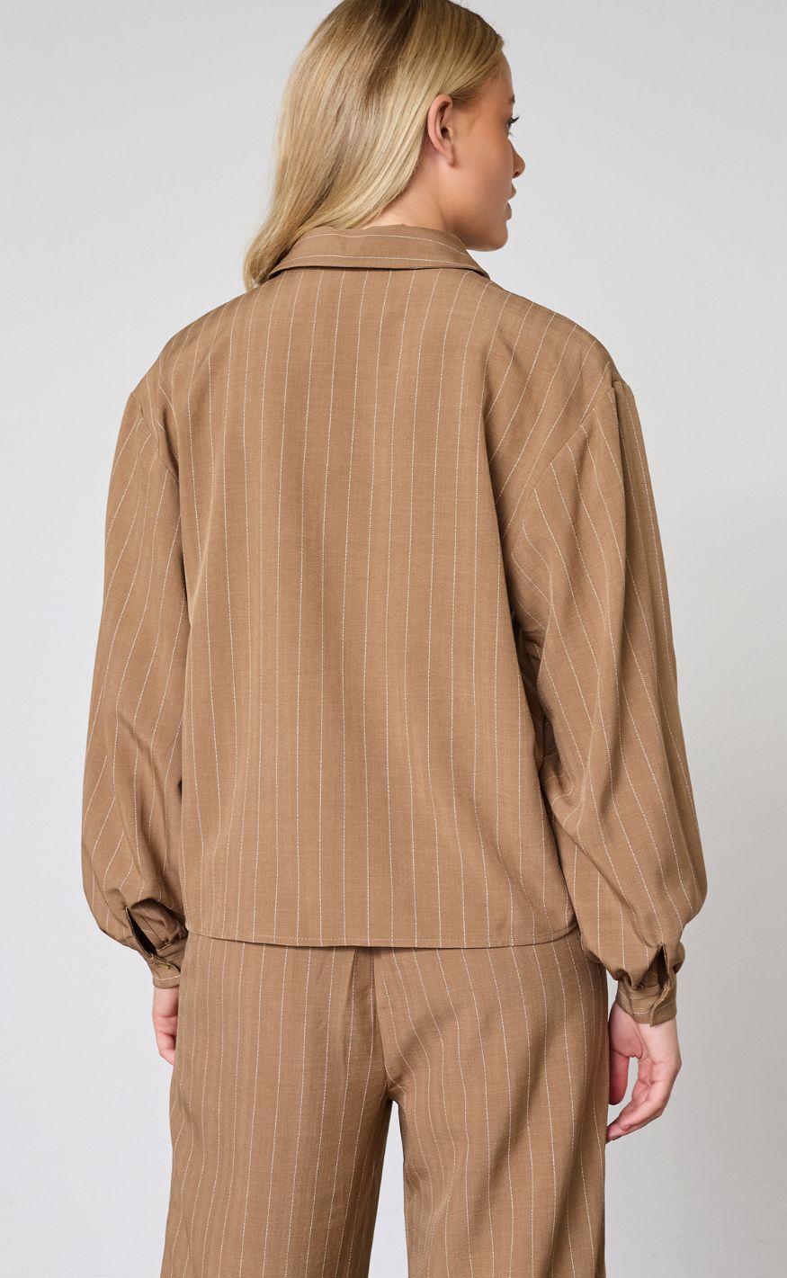 Sisters Point Skjorte - VERINA-SH3 - Hazelnut Pinstripe