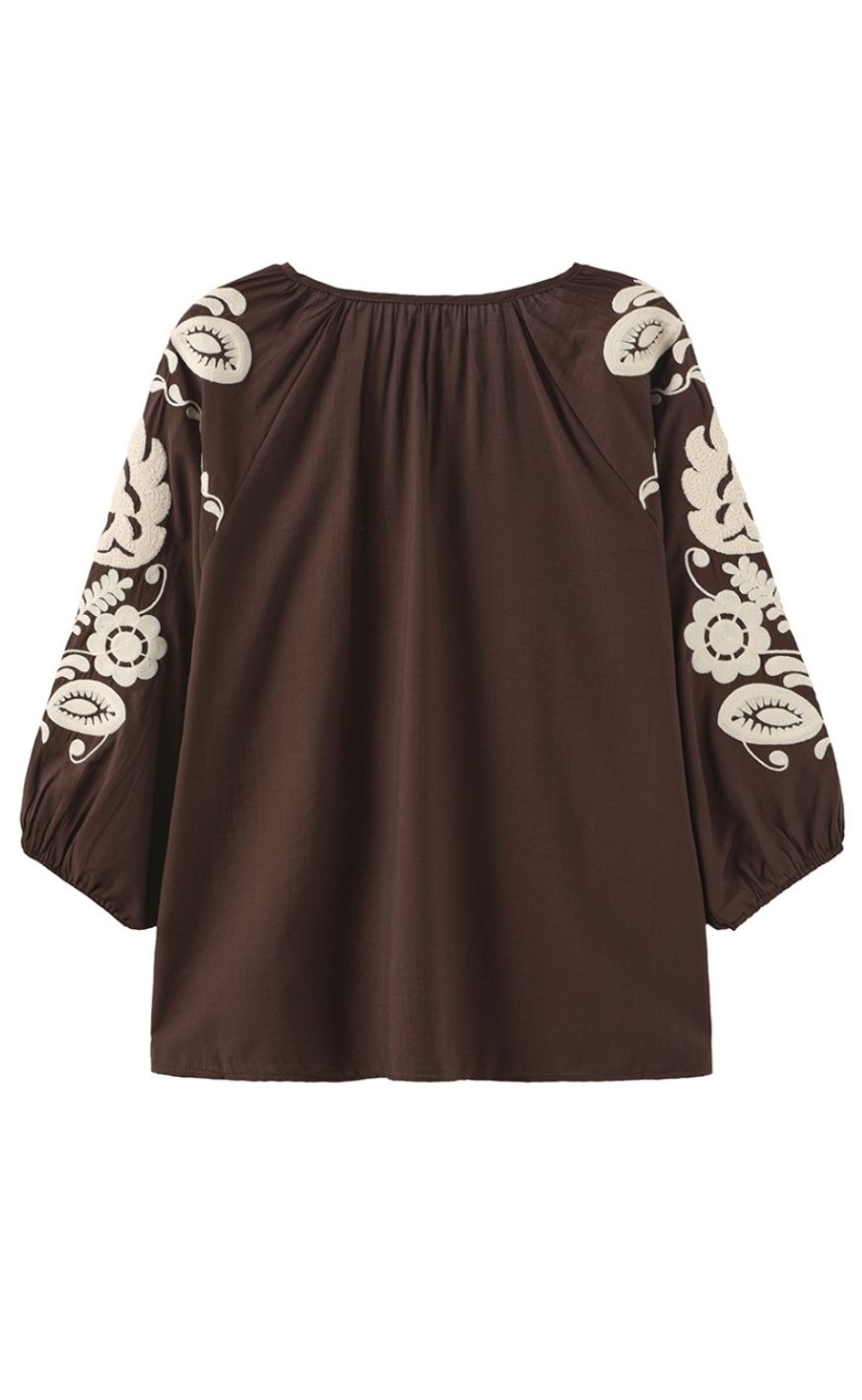 Luxzuz Bluse - Allette - Dark Brown