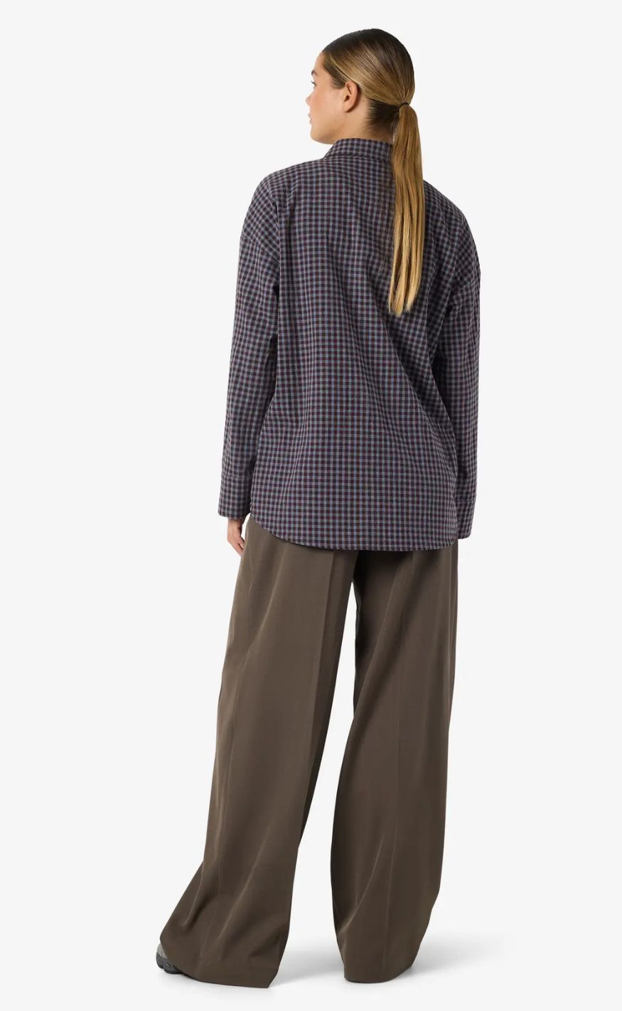 Noisy May Skjorte - Hailey Zoe -Chocolate Brown / Blue Checks