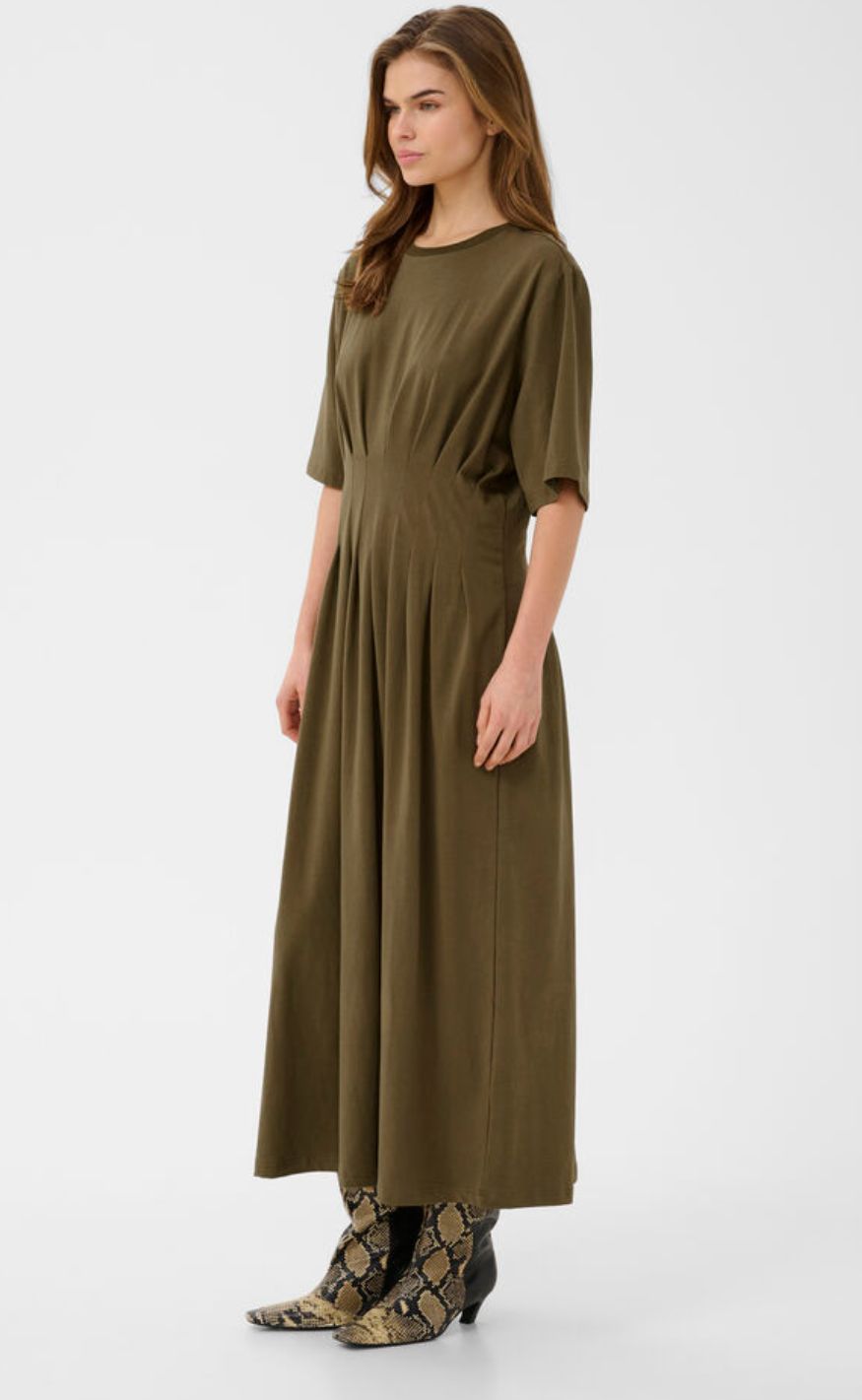 Gestuz Kjole - Inez Long - Military Olive
