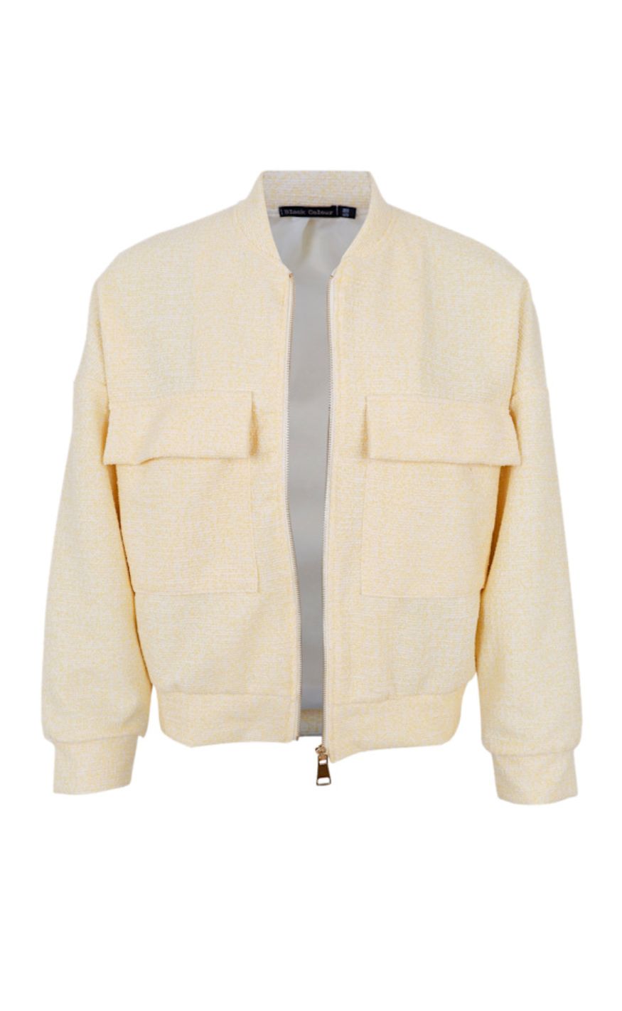 Black Colour Jakke - Suri Bomber - Lt. Yellow