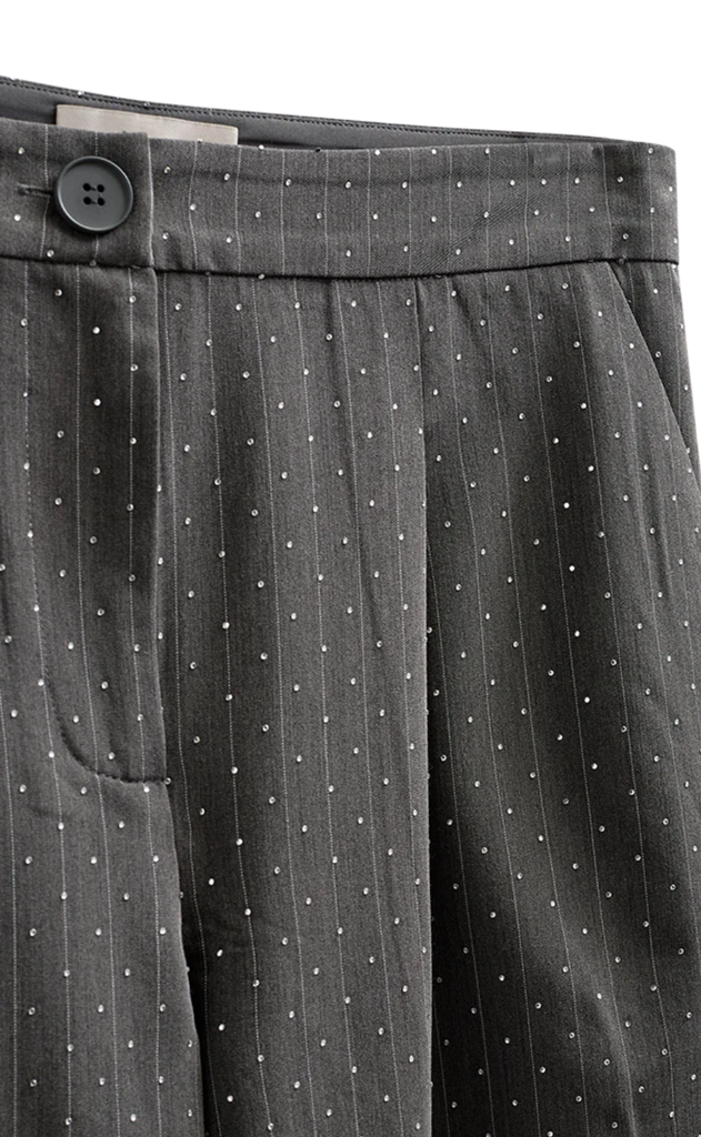 Freequent Bukser - Widy - Dark Grey Mel w Star Off-white