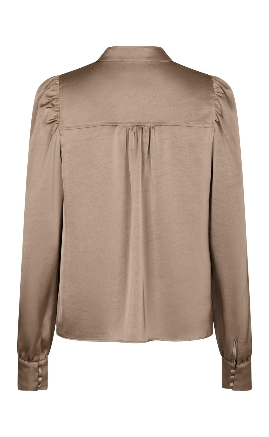 Neo Noir Bluse - Rosslyn Heavy Sateen - Dark Taupe