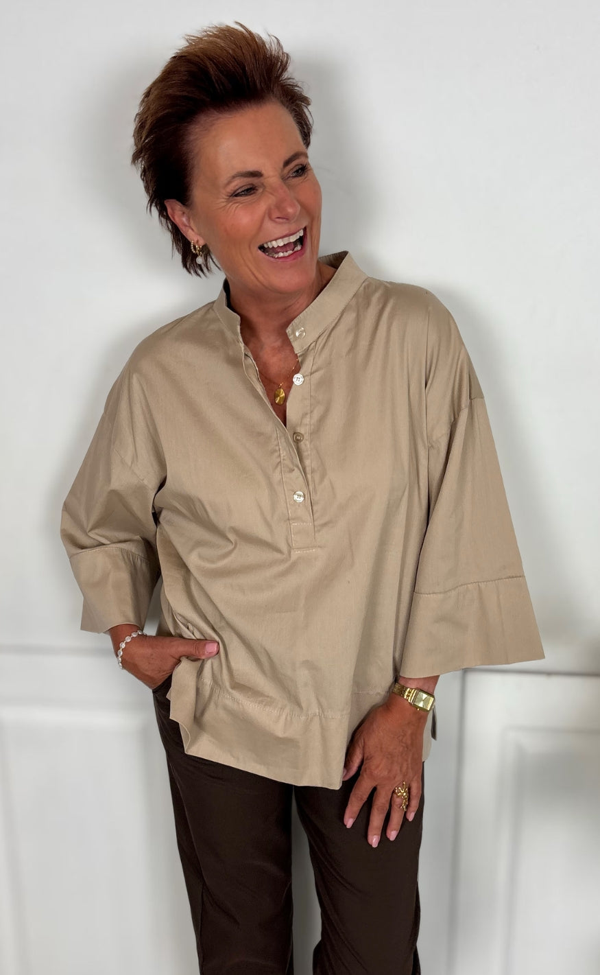 Marta Du Chateau Bluse - Ginger - Beige