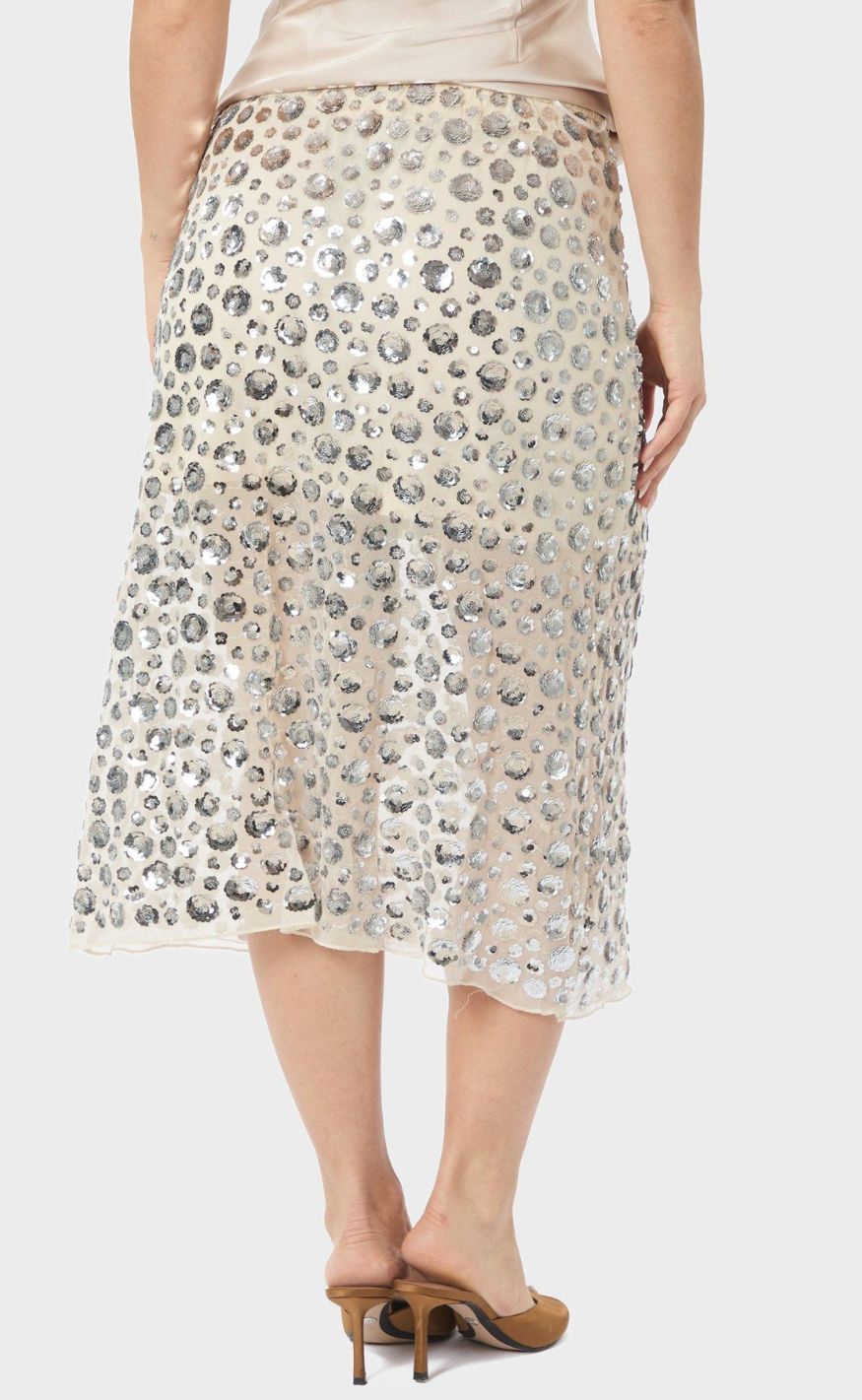 Neo Noir Skjørt - Gilla Flower Sequins - Creme