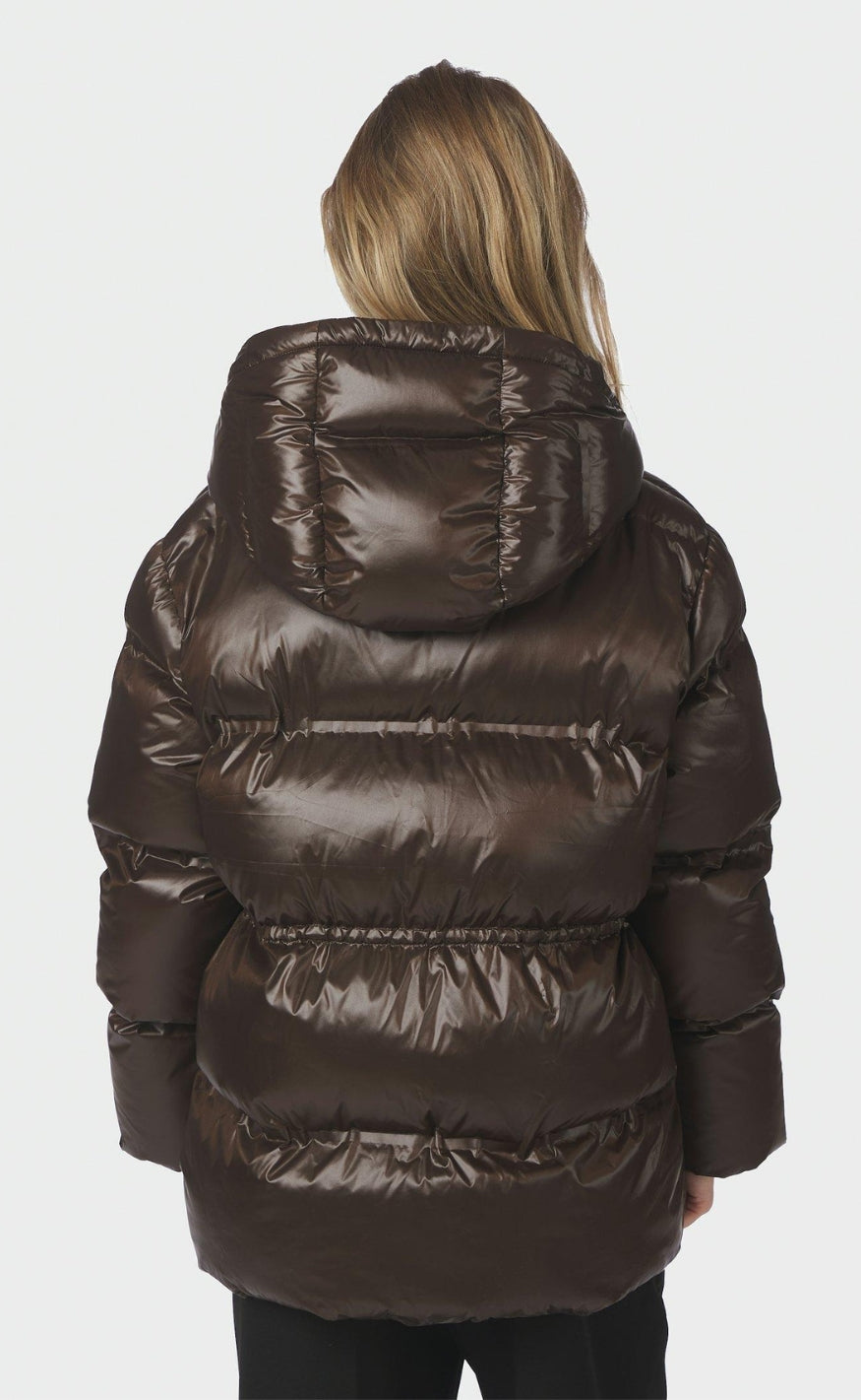 Neo Noir Jakke - Clotilde Shiny Puffer - Chocolate Brown