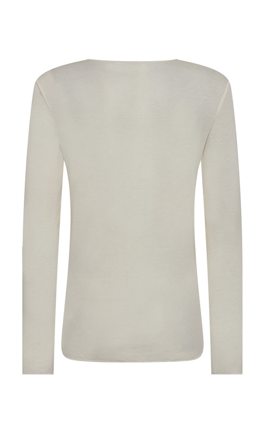 Depeche Bluse - Drew Cashmere O-Neck - Off White