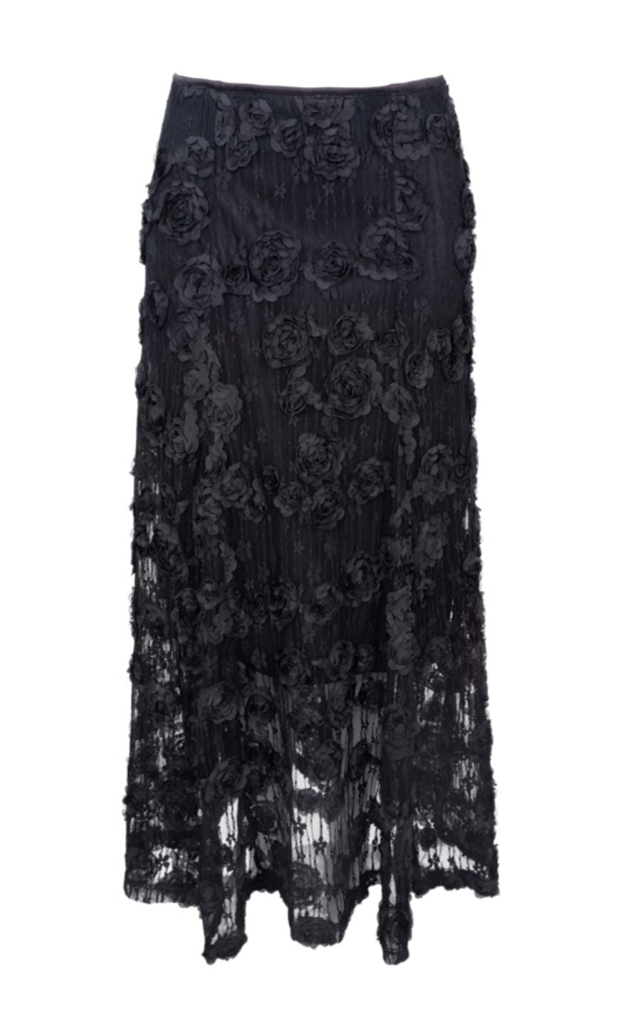 Black Colour Skjørt - Elloise Flower Patch - Black