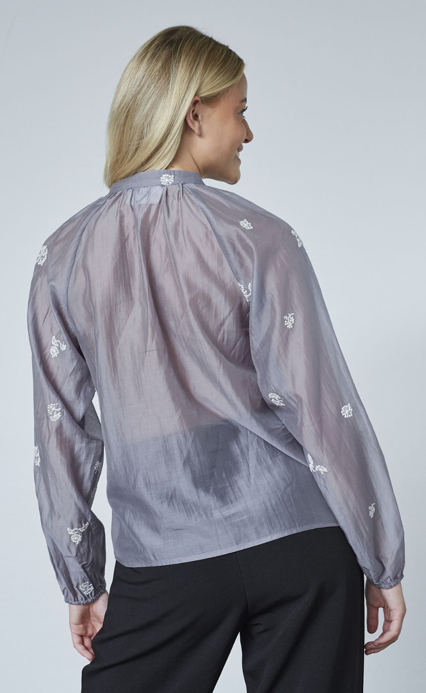 Sisters Point Bluse - ETAS-LS - Grey/Cream