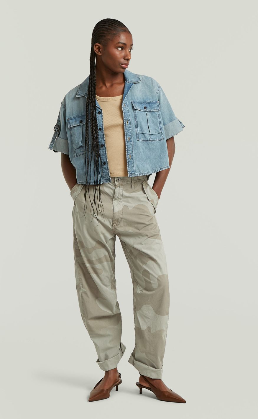 G-STAR Bukser -3D Boyfriend Pants Wmn - It Orphus/Summer Camo