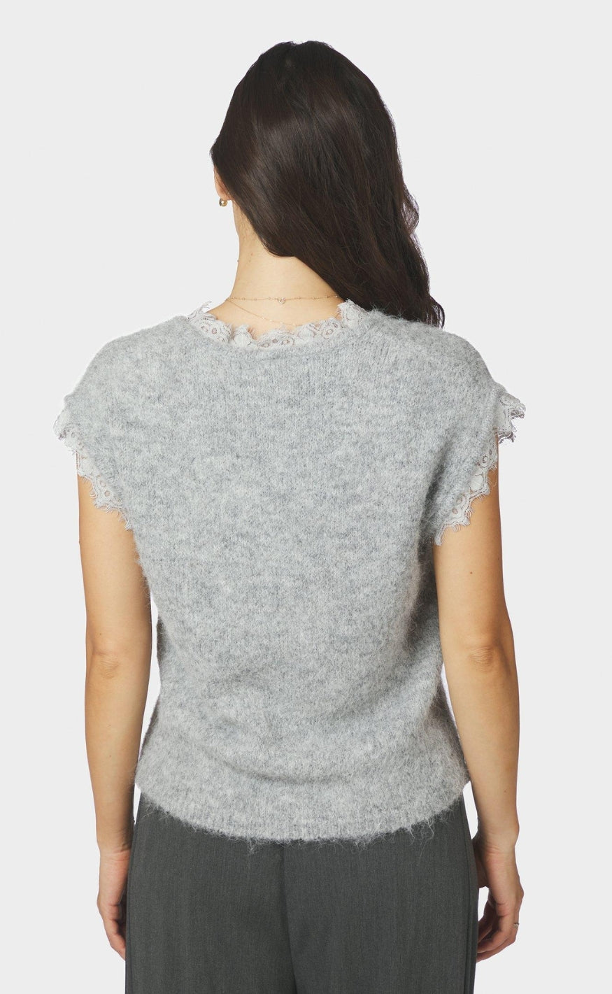 Neo Noir Vest - Vivane Lace - Grey Melange