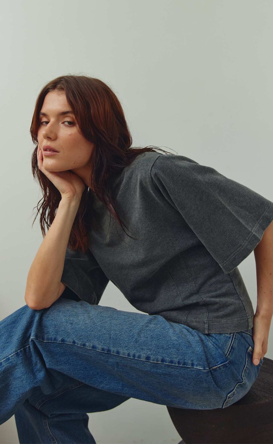 Noella T-shirt - Marigold - Grey Wash